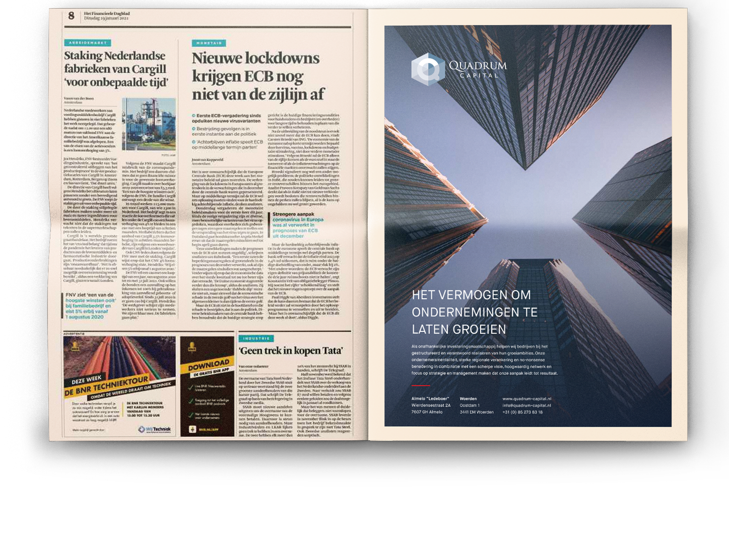 Advertentie Quadrum Capital Financieel Dagblad